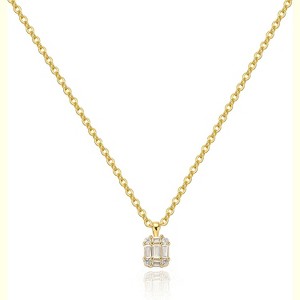 Dainty Gold Pendant Necklace for Women, 14K Gold Plated Aesthetic Choker - 1 of 4