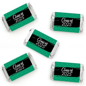 Big Dot of Happiness 2025 Green Graduation Party - Mini Candy Bar Wrapper Stickers - Small Favors - 40 Count - 1 of 4