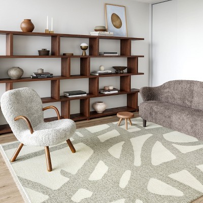 Claude Cream Abstract Reversible Washable Cotton Area Rug