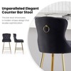 Kumasinova Velvet Bar Stools Set of 2 with Metal Legs,Wingback Counter Stools with Button Tufting,Counter Height Bar Stools for Kitchen Island Dining - 4 of 4