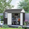 Outsunny Outdoor Storage Shed, Extra Large Metal Garden Shed with Lockable Doors, Cottage Style 4-Pane Window & Vents - 2 of 4