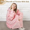 Tirrinia Girls Boys Blanket Hoodie Sweatshirt, Oversized Fleece Pullover, Hooded Fleece Lined Blanket, Christmas Gift for Kids Teens, Youth - 3 of 4