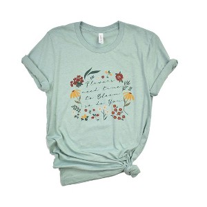 Simply Sage Market Women's Flowers Need Time To Bloom Short Sleeve Graphic Tee - 1 of 4