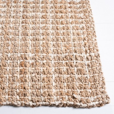 Ivory and Natural Hand-Woven Wool 8' x 10' Area Rug