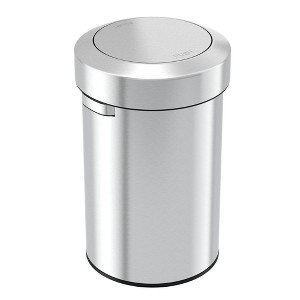 iTouchless Swing Top Kitchen Trash Can 17 Gallon Silver Stainless Steel - 1 of 4