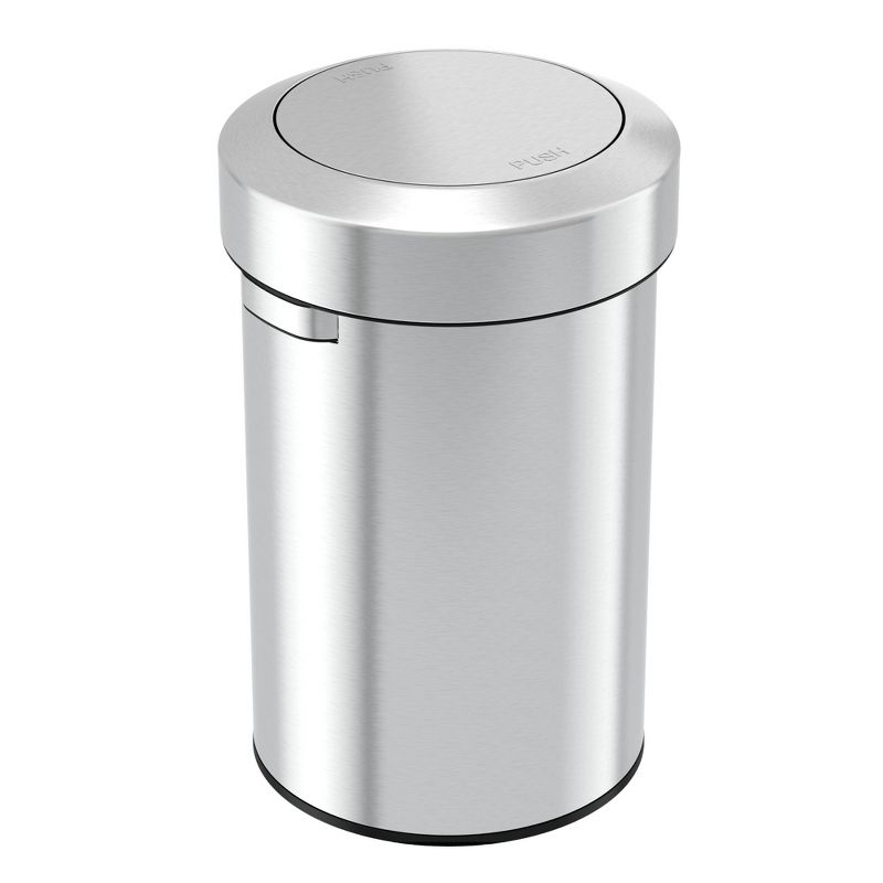 iTouchless Swing Top Kitchen Trash Can 17 Gallon Silver Stainless Steel, 1 of 7