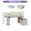 63inch Farmhouse Electric Standing Desk Adjustable Height Sit Stand Corner Stand Desks with Drawers & Sliding Door - 2 of 4