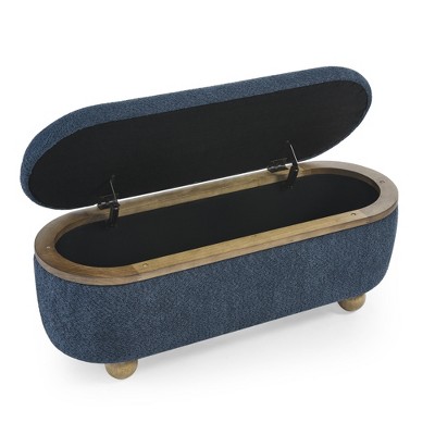 GDFStudio Ward Oval Upholstery Boucle Storage 43.31" Bench with Ball Legs