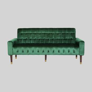 Hertford Tufted Velvet Sofa Emerald - Christopher Knight Home