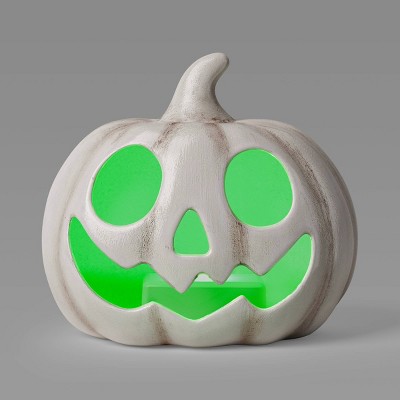 Lit Plastic Pumpkin Figurine - Hyde and EEK! Boutique™ Gray