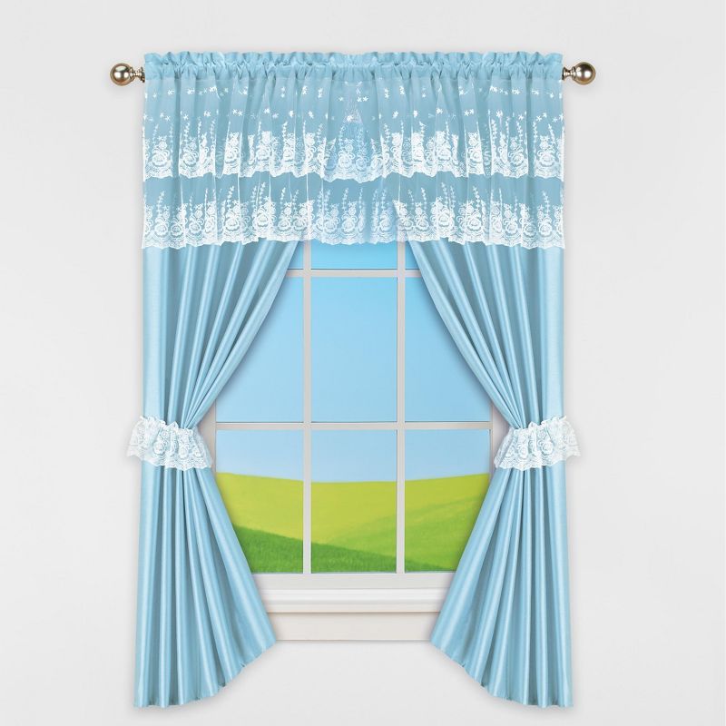 Collections Etc Lace Accent Curtain Set, 2 of 5