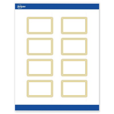 Avery 2" x 3" Labels, Gold Multi-Lined Border, 80 ct