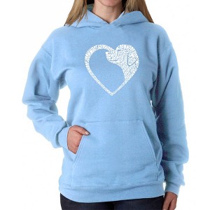 LA Pop Art Dog Heart - Women's Word Art Hooded Sweatshirt - 1 of 4