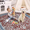 Medallion Floral Rug,Vintage Distressed Low-Pile Non-Slip Indoor Carpet, Machine Washable Area Rug for Home, Office & Bedroom Decor - 4 of 4