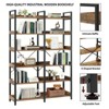 Kumasinova 6-Tier Industrial Bookshelf,Tall Bookcase with Metal Frame,Book Shelf with 12 Shelves,Modern Book Shelves for Bedroom,Office,Brown+Black - 3 of 4