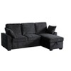 TiramisuBest Multi-Functional Sectional Sofa with Removable Cup Holder Tray, Storage Chaise & Adjustable Backrests, Beige - 3 of 4