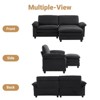 Karl Home |85.4 in. W Pillow Top Arm Double-layer Cushion Corduroy Sofa in White With Ottoman - 3 of 4