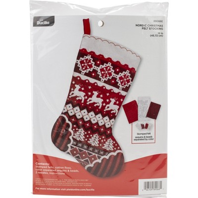 Bucilla Felt Stocking Applique Kit 18" Long-Nordic Christmas