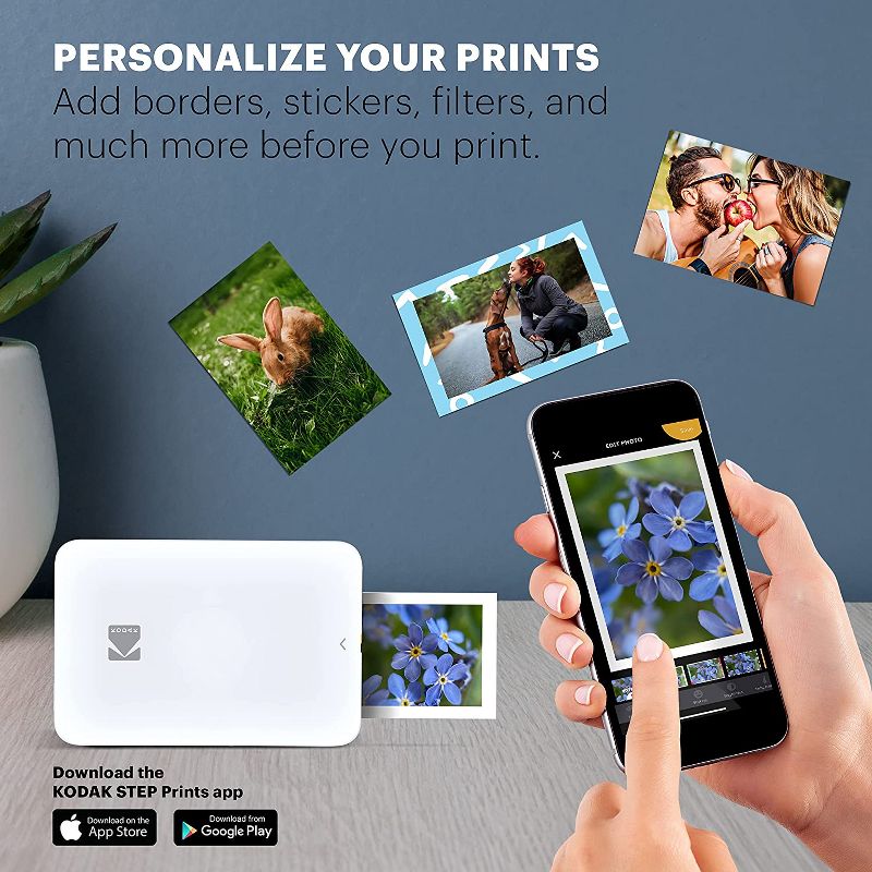 Kodak Step Slim Instant Mobile Photo Printer Wirelessly Print 2x3 Photos on Zink Paper with iOS & Android devices, 4 of 7