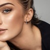 EVERLY JEWELRY |  Sterling Silver 1/4 CT Black & White Diamond TW Hoop Earrings Black Rhodium Plated - 4 of 4