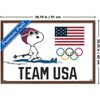Trends International Team USA x Peanuts – Snoopy Cross-Country Skis Framed Wall Poster Prints - 3 of 4