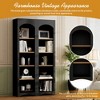 Free Standing 5-Tier Bookshelves Set of 2, Farmhouse Two-Tone Bookcases with Adjustable Shelves, 72"H Storage Cabinet for Living Room - 4 of 4