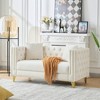 58" Chesterfield Velvet Sofa, 2 Seater Deep Seat with Button Nailhead and Square Arm for Living Room, Bedroom, Office - 2 of 4