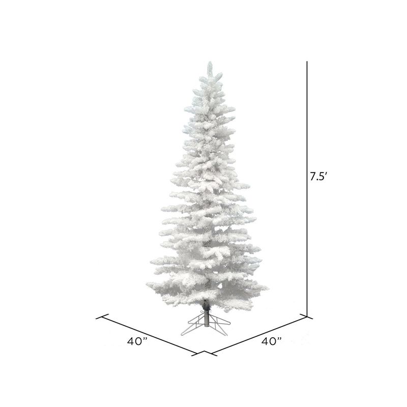Vickerman Flocked White Spruce Slim Artificial Christmas Tree, 3 of 6