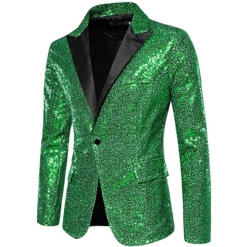 Men's Suitmeister Sequins Red Shiny Slim-Fit Christmas Party Blazer