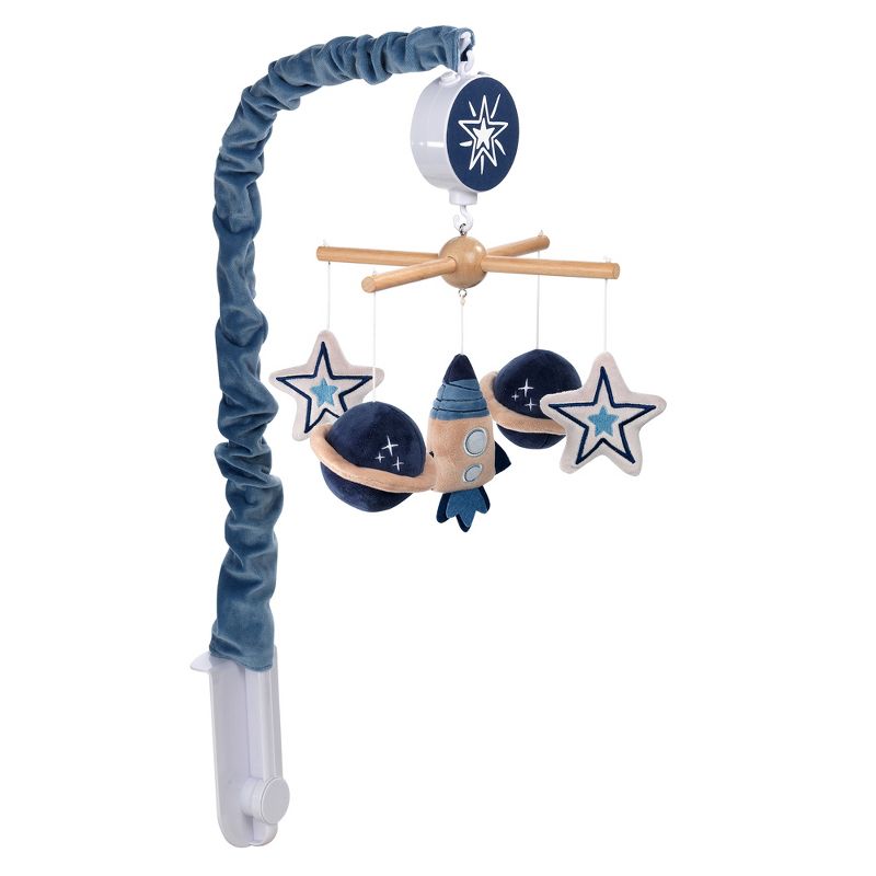Lambs & Ivy Sky Rocket Planets/Stars Musical Baby Crib Mobile Soother Toy- Blue, 5 of 8