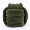 Alilang 19.30 inches Plush Curved Lounge Chair with Tubular Backrest Design-Green - 3 of 4