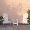 Merrick Lane Set Of Two Folding Adirondack Patio Chairs With Matching Outdoor Side Table - 2 of 4