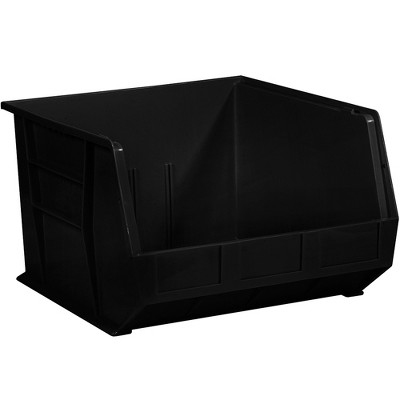 Box Partners Plastic Stack & Hang Bin Boxes 18" x 16 1/2" x 11" Black 3/Case BINP1816K