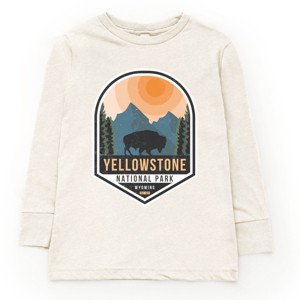 The Juniper Shop Yellowstone National Park Badge Youth Long Sleeve Tee - 1 of 4