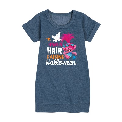 - Trolls - Have A Hair Raising Halloween Poppy Graphic Short Sleeve Fleece Dress