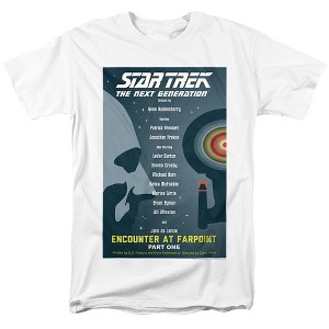 Star Trek Tng Season 1 Episode 1 Adult T-Shirt White - 1 of 4