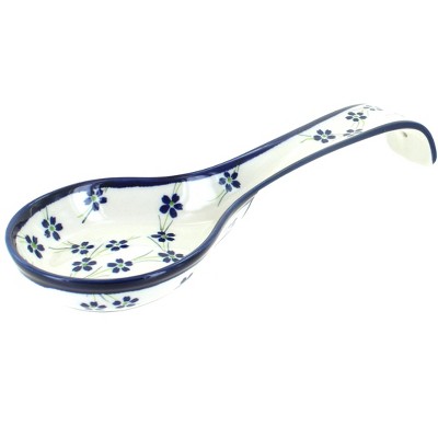Blue Rose Polish Pottery 1178 Zaklady Large Spoon Rest