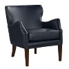CAVINAS Faux Leather Accent Chair with Contoured Backrest and Solid Wood Legs,Upholstered Living Room Chairs,Reading Chairs for Living Room - 2 of 4