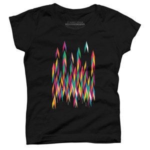 Girl's Design By Humans Abstract Color Rainbow Tree Forest By Kakel T-Shirt - 1 of 2