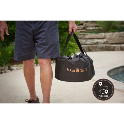 Flame Genie FG-16-SS Steel Alloy Wood Pellet 13.5 Inch Diameter Outdoor Fire Pit w/Clean Burning Gravitational Afterburner System, Stainless Steel