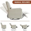 Swivel Rocking Recliner Chair, Manual Recliner Glider with Lumbar Support & Faux Leather Upholstery - 3 of 4