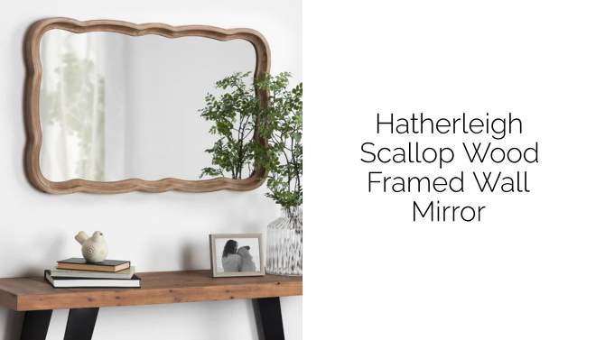 24&#34; x 38&#34; Hatherleigh Scallop Wood Wall Mirror Rustic Brown - Kate and Laurel, 2 of 7, play video