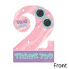 Big Dot of Happiness Two Cool - Girl - Shaped Thank You Cards - Pastel 2nd Birthday Party Thank You Note Cards with Envelopes - Set of 12 - 3 of 4
