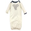 Touched by Nature Unisex Baby Organic Cotton Gowns, Elephant 6-Piece - image 2 of 2