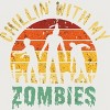 Junior's Design By Humans Halloween Chillin With My Zombies Funny By Ering T-Shirt - 2 of 3