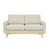 67.7" Wide Mid-Century Modern Tufted Loveseat Sofa with Splayed Wooden Legs, Polyester Upholstery, and Retro Style - 2 of 4