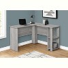 Monarch Specialties Computer Desk Home Office Corner Storage Shelves 48InchL L Shape Work Laptop Laminate Grey Contemporary Modern - 2 of 4