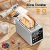 Touchscreen Toaster 2 Slice 900W, Stainless Steel Smart Bread Toaster with 1.5" Wide Slot, Dual Slot Toasting, 5 Bread Modes, 6 Shade Settings - 3 of 4