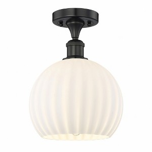 White Venetian - 1 Light Semi-Flush Mount In Modern Style-11.88 Inches Tall and 10 Inches Wide - 1 of 1