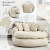 Chenille Bean Bag Sofa with Memory Foam Filling, Fluffy Bean Bag Sofa for Living Room or Bedroom, Oversized Upholstered Bean Bag Sofa-Koiai - 3 of 4